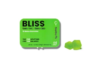 nama bliss thc gummies tin white background new